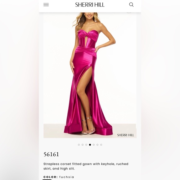 Sherri Hill Dresses & Skirts - Sherri Hill 56161 Fuchsia Dress w/o train size 4